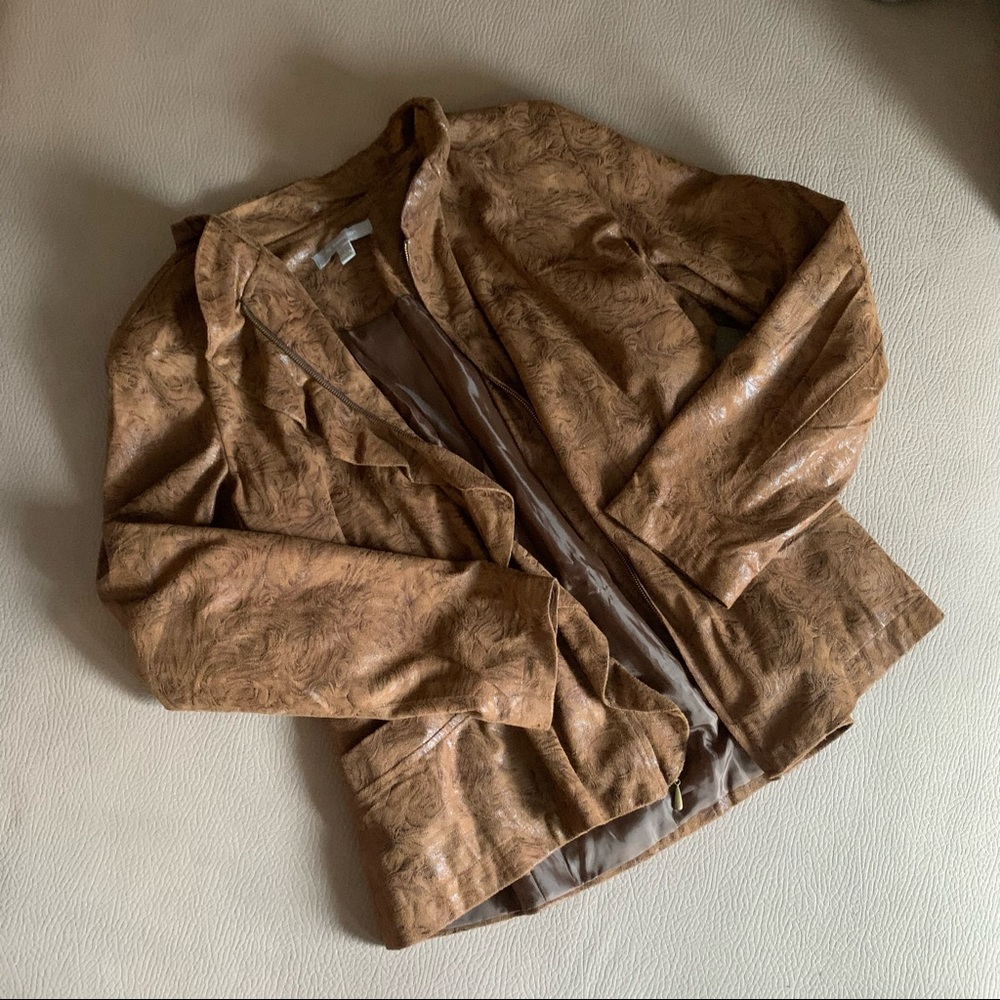 NY Collection Brown Blazer Jacket